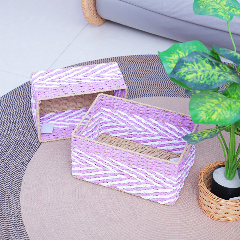 Braided Storage Basket Lilac Blue | Kelmera