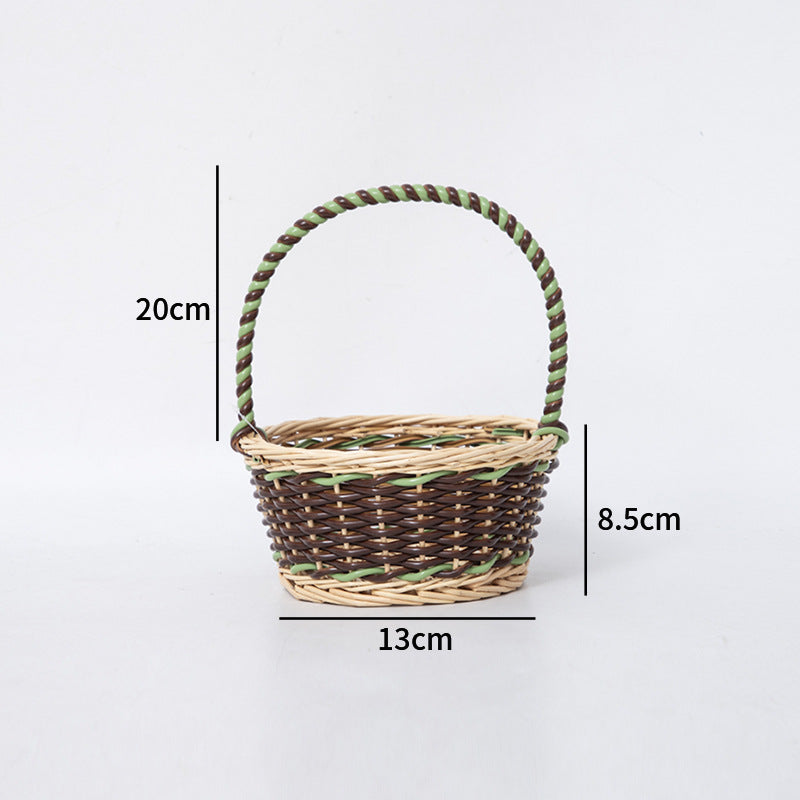Braided Storage Basket with Decorative Cotton Handles | Kelmera
