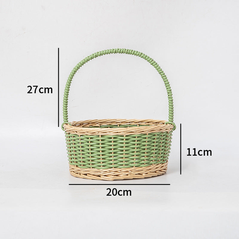 Braided Storage Basket with Decorative Cotton Handles | Kelmera