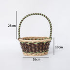 Braided Storage Basket with Decorative Cotton Handles | Kelmera