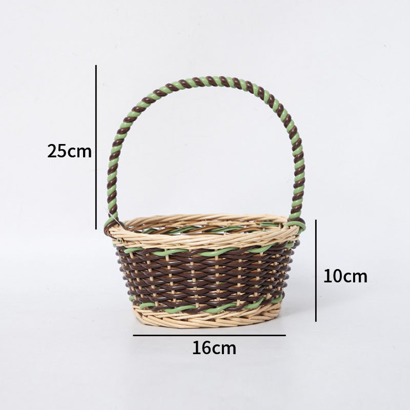 Braided Storage Basket with Decorative Cotton Handles | Kelmera