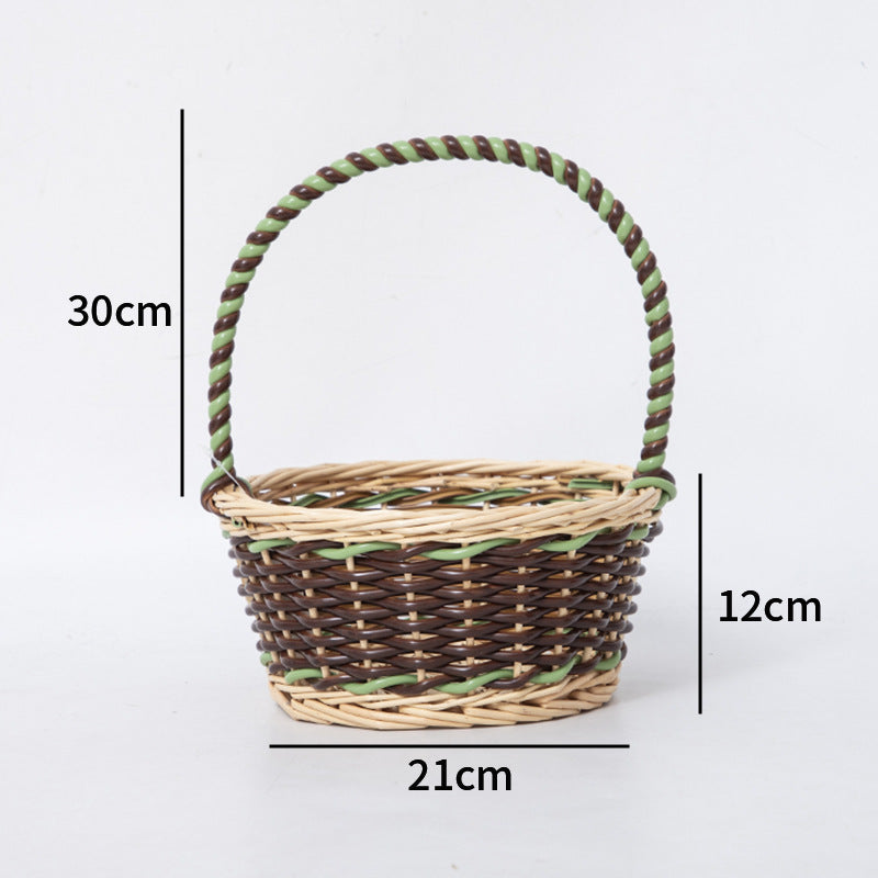 Braided Storage Basket with Decorative Cotton Handles | Kelmera