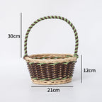 Braided Storage Basket with Decorative Cotton Handles | Kelmera