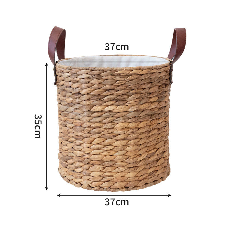 Braided Storage Basket with Leather Handles | Kelmera