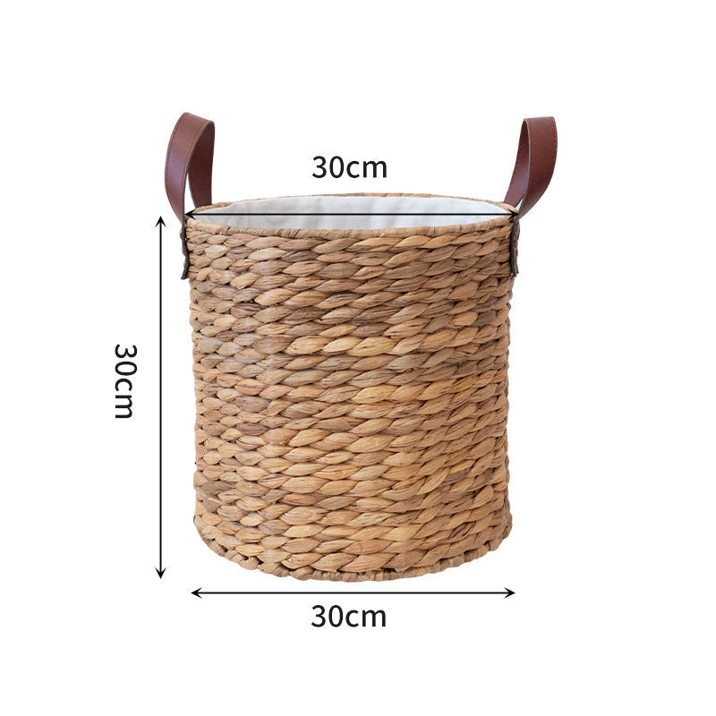 Braided Storage Basket with Leather Handles | Kelmera