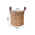 Braided Storage Basket with Leather Handles | Kelmera