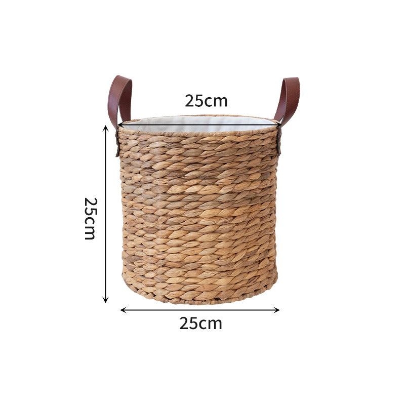 Braided Storage Basket with Leather Handles | Kelmera