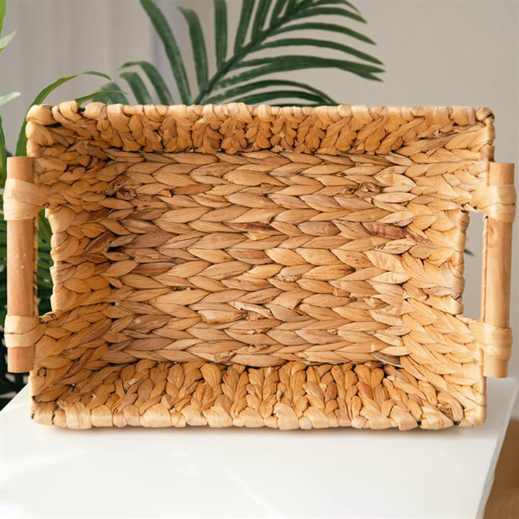 Braided Storage Basket with Wooden Handles | Kelmera