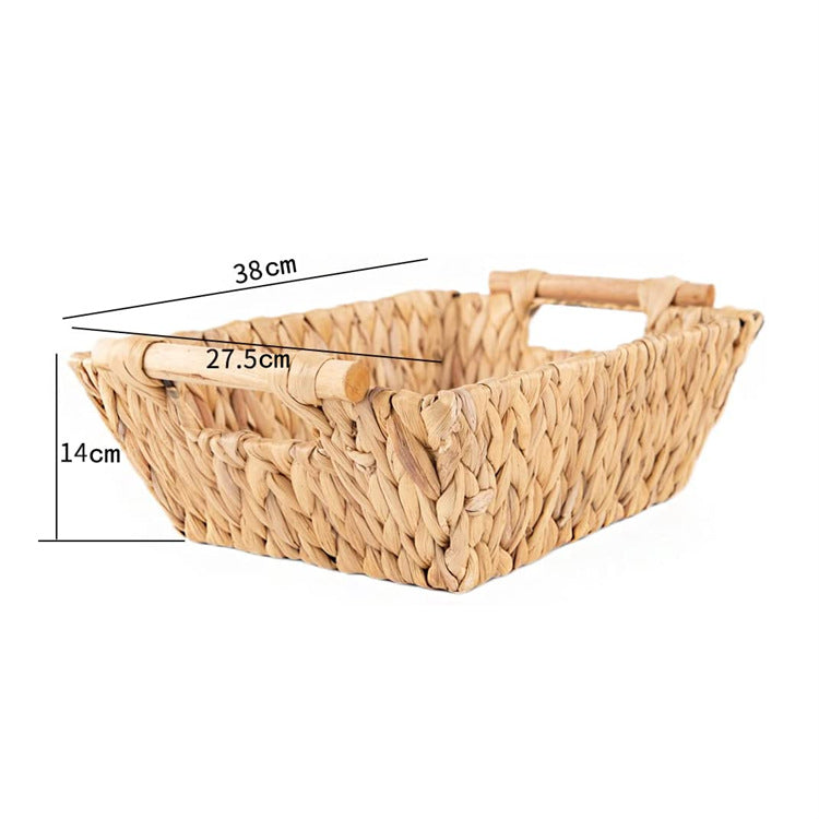 Braided Storage Basket with Wooden Handles | Kelmera