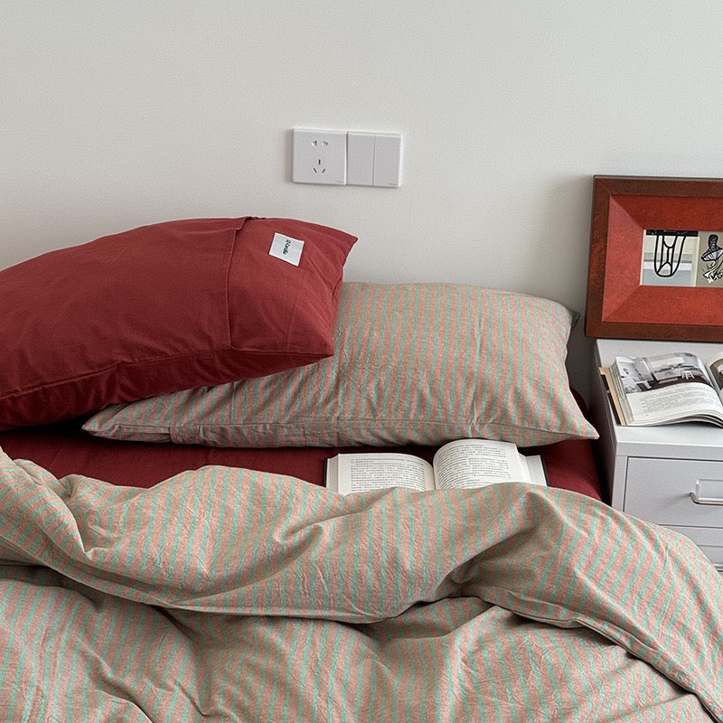 Bryina Bedding Set - 100% Cotton - Green