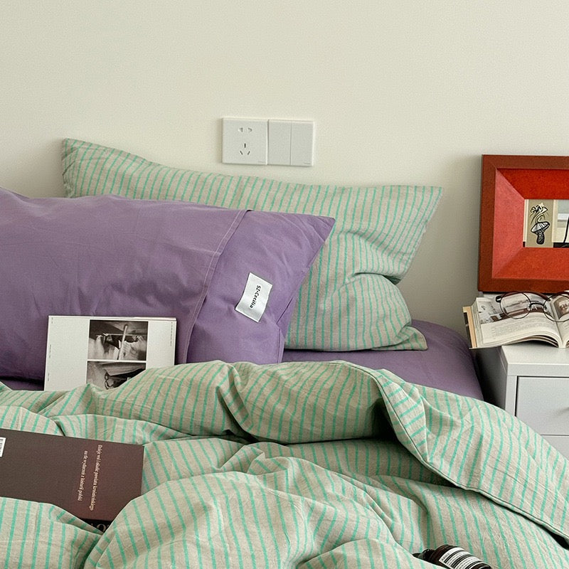 Bryina Bedding Set - 100% Cotton - Green