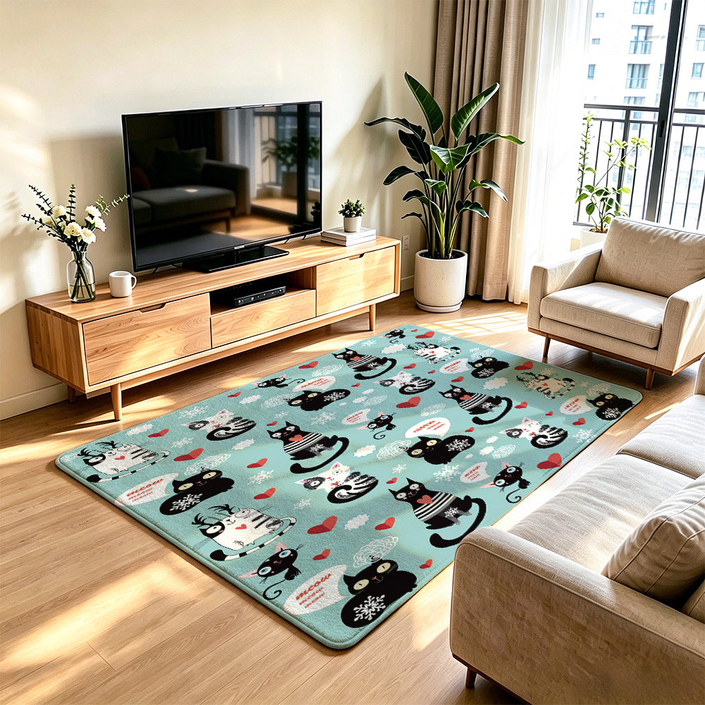 Cartoon Cat Area Rug | Kelmera