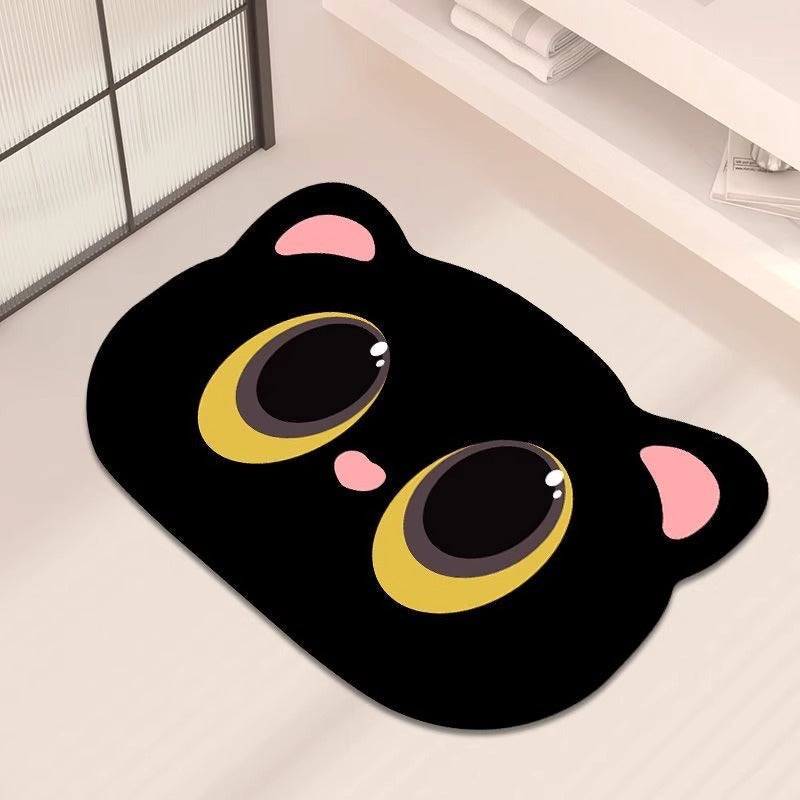 Cartoon Cat Shape Plush Bath Mat | Kelmera