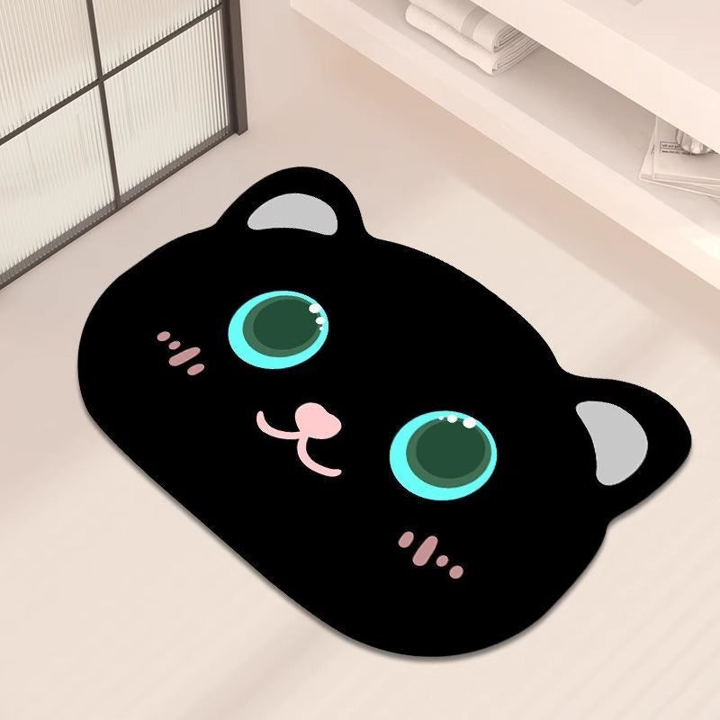 Cartoon Cat Shape Plush Bath Mat | Kelmera