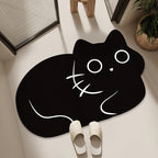 Cartoon Cat-Themed Bath Mat | Kelmera