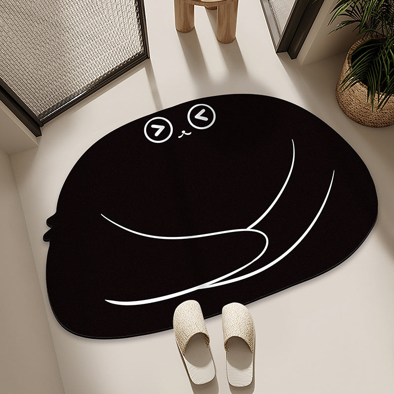 Cartoon Cat-Themed Bath Mat | Kelmera