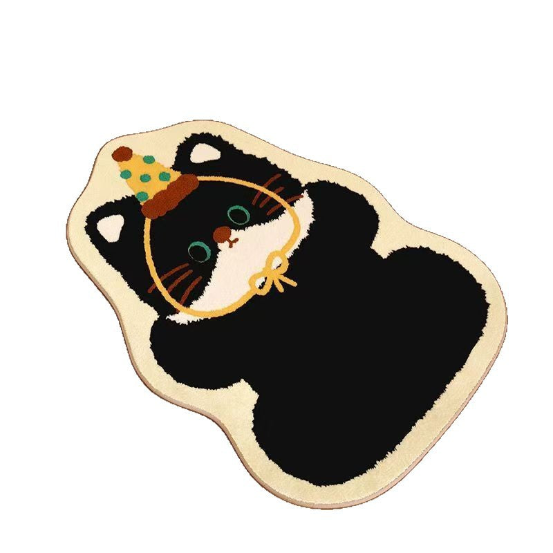 Cartoon Cat-Themed Bath Mat Soft Textile Non Slip | Kelmera