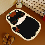 Cartoon Cat-Themed Bath Mat Soft Textile Non Slip | Kelmera