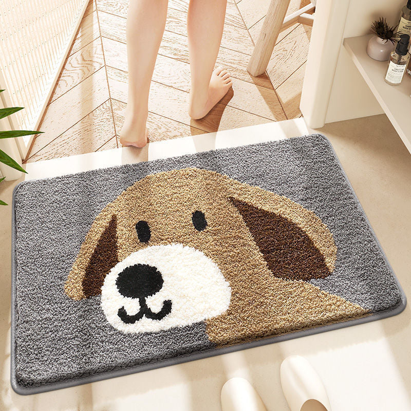 Cartoon Cat-Themed Plush Bath Mat | Kelmera