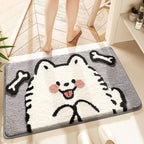 Cartoon Cat-Themed Plush Bath Mat | Kelmera