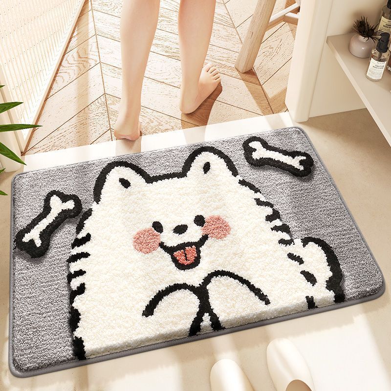 Cartoon Cat-Themed Plush Bath Mat | Kelmera