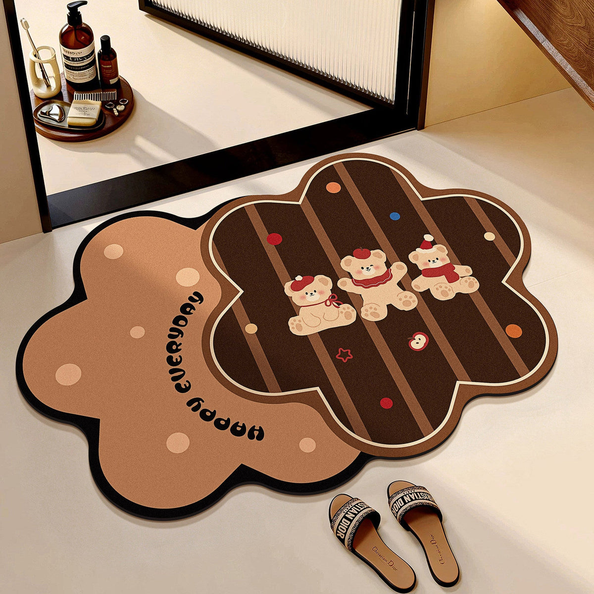 Cartoon Cookie-Themed Decorative Bath Mat | Kelmera