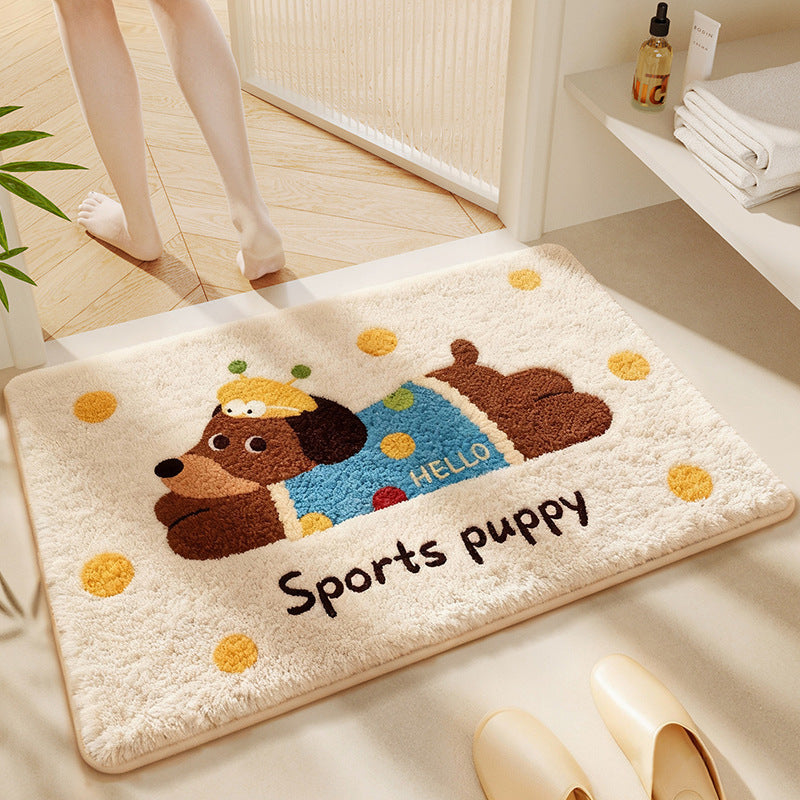 Cartoon Dog-Themed Bath Rug | Kelmera