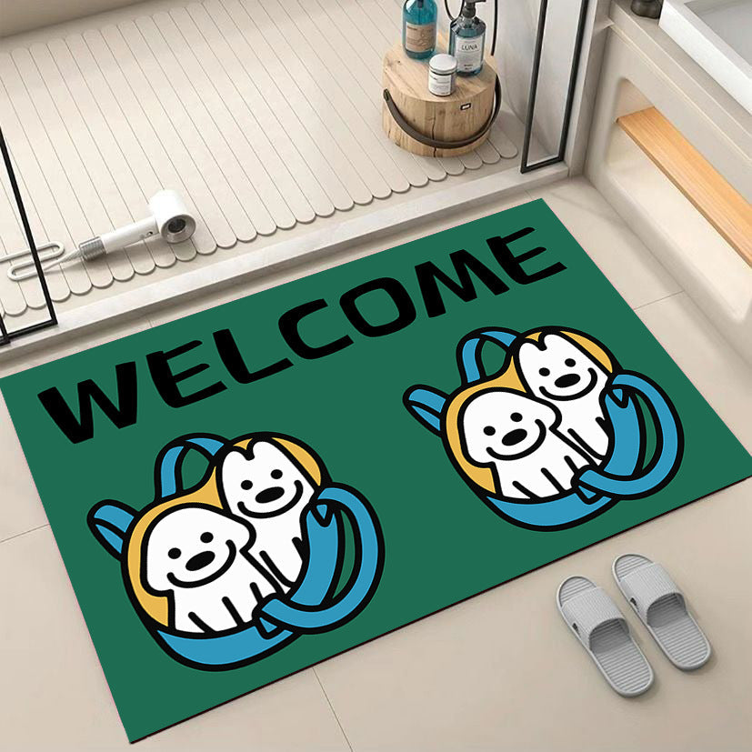Cartoon Dog-Themed Welcome Mat | Kelmera