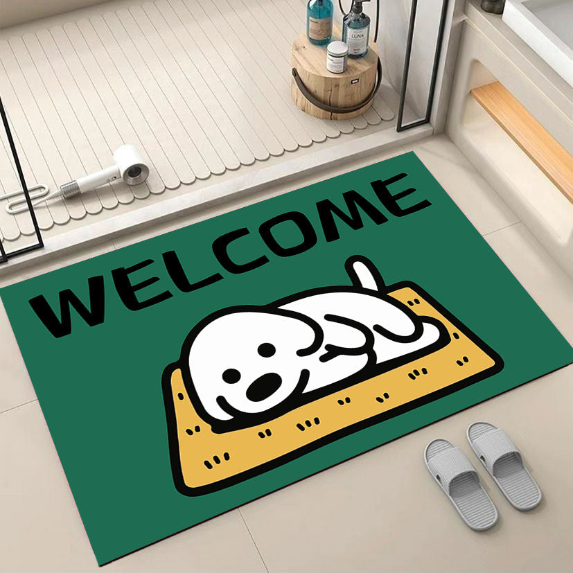 Cartoon Dog-Themed Welcome Mat | Kelmera