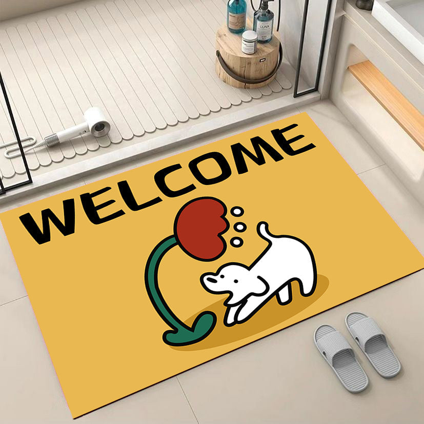Cartoon Dog-Themed Welcome Mat | Kelmera