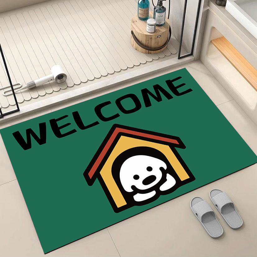 Cartoon Dog-Themed Welcome Mat | Kelmera
