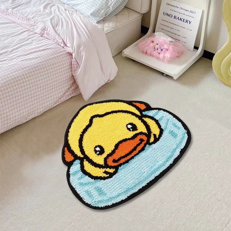 Cartoon Duck Shaped Plush Bath Mat | Kelmera