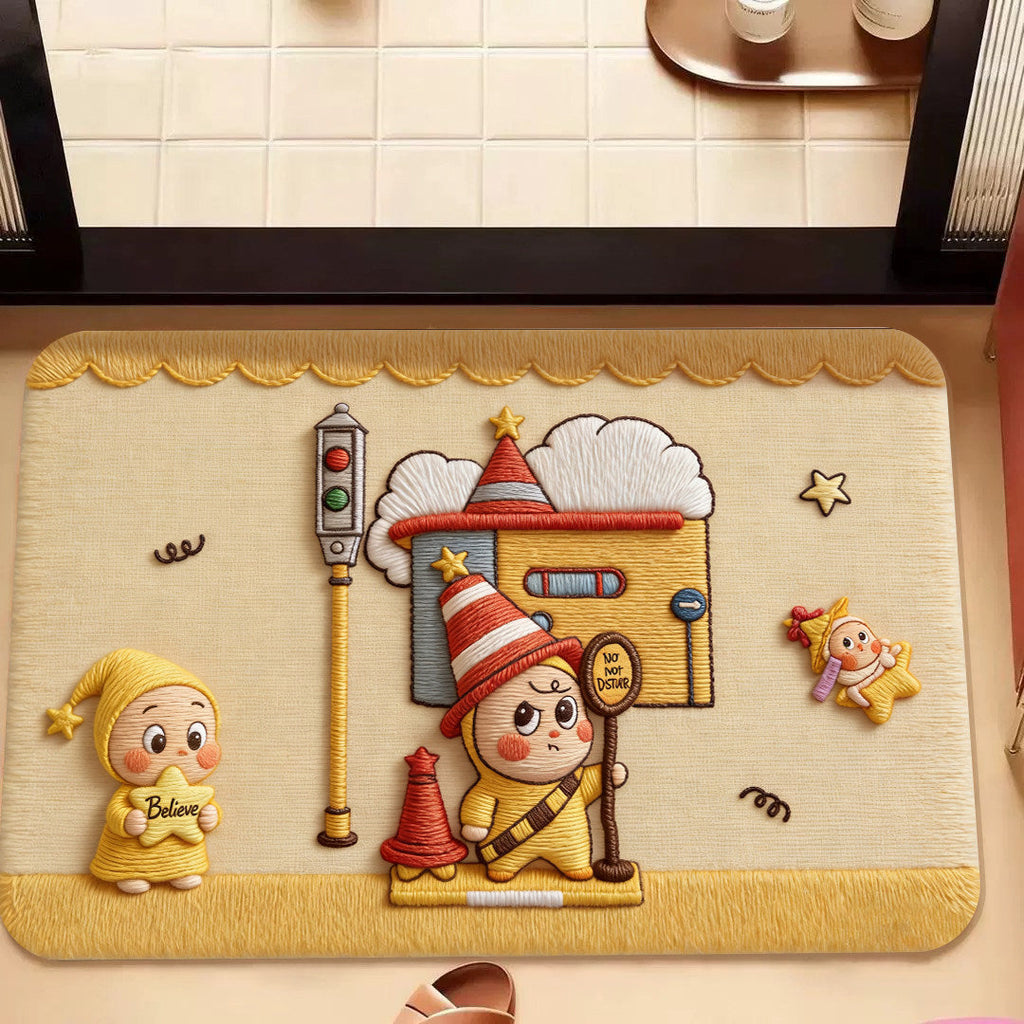 Cartoon-Themed Memory Foam Bath Mat | Kelmera