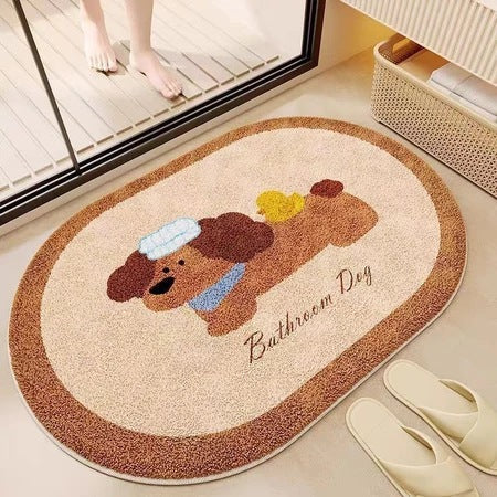Cartoon-Themed Plush Bath Mat Soft Textile Non Slip | Kelmera