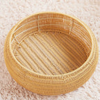 Cat Bed with Round Rattan Decoration | Kelmera