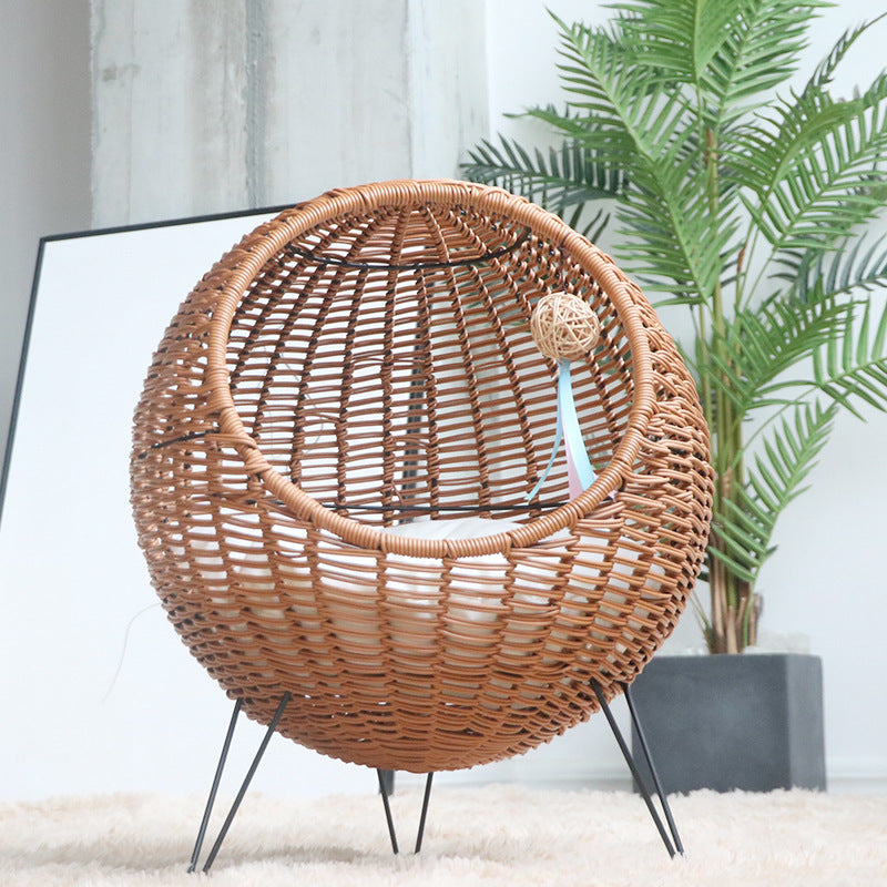 Cat Bed with Stylish Rattan Design | Kelmera