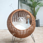 Cat Bed with Stylish Rattan Design | Kelmera
