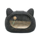Cat Bed Woven Natural Fiber Molded Plastic | Kelmera