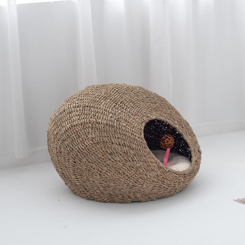 Cat Cave Woven Natural Fiber Handcrafted | Kelmera