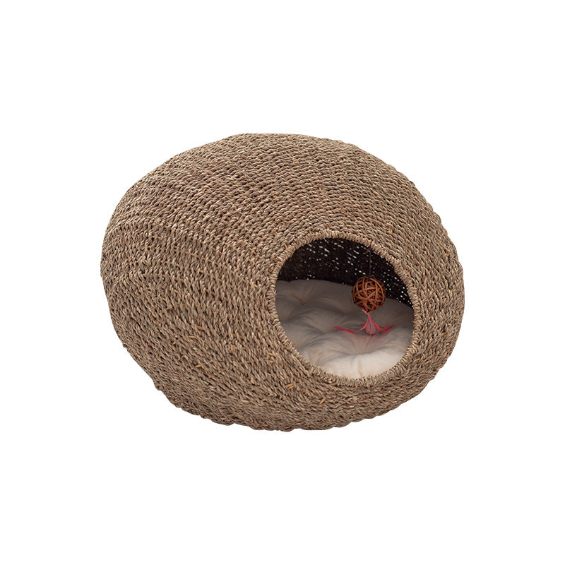 Cat Cave Woven Natural Fiber Handcrafted | Kelmera