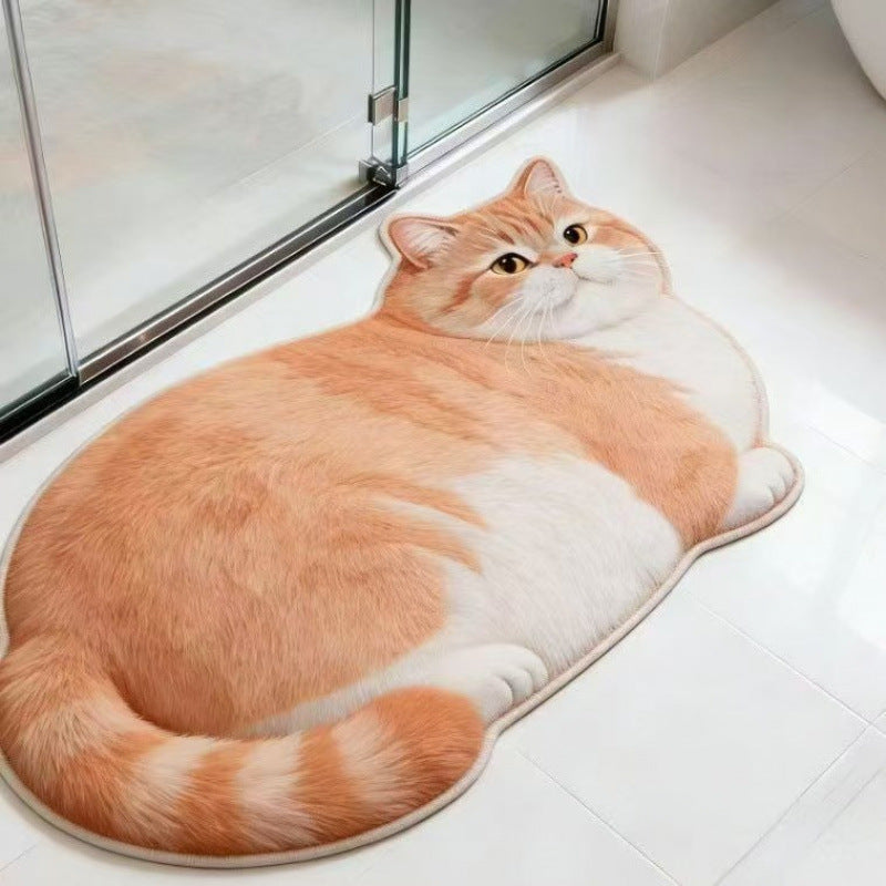 Cat-Shaped Plush Bath Mat | Kelmera