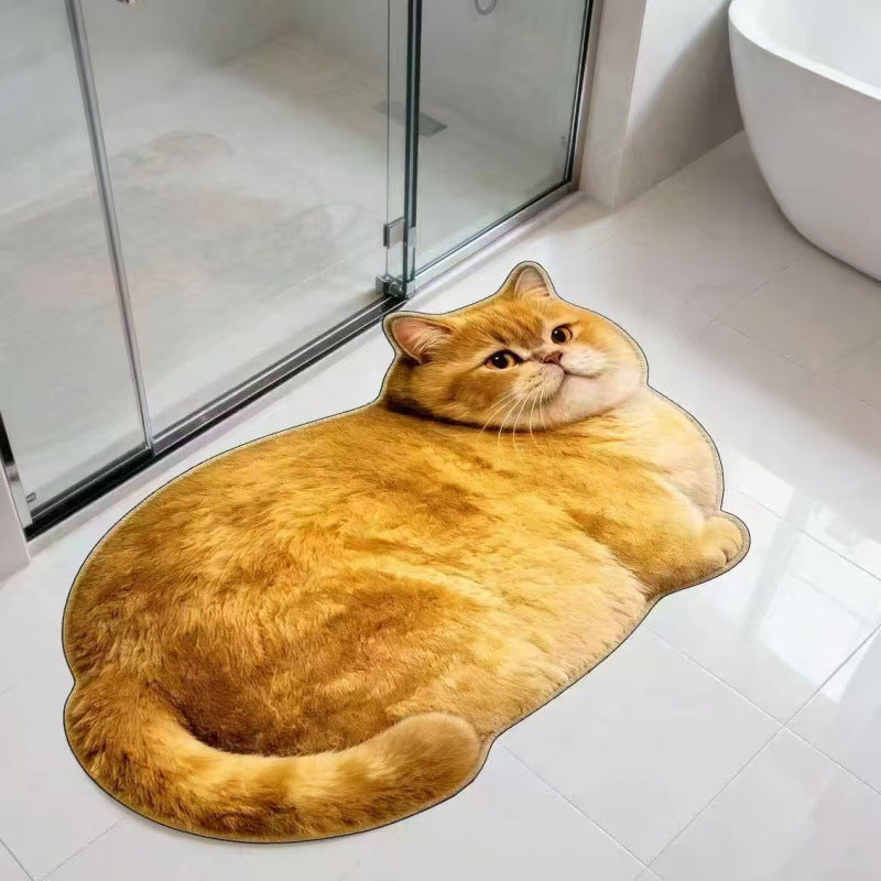 Cat-Shaped Plush Bath Mat | Kelmera