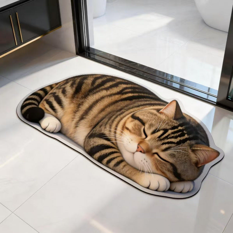 Cat-Shaped Plush Bath Mat | Kelmera