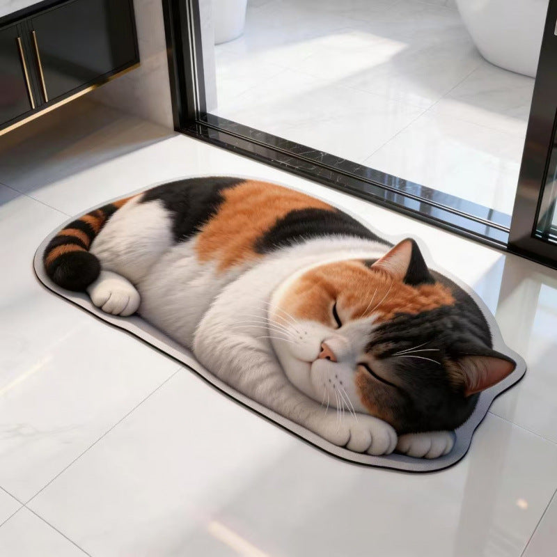 Cat-Shaped Plush Bath Mat | Kelmera