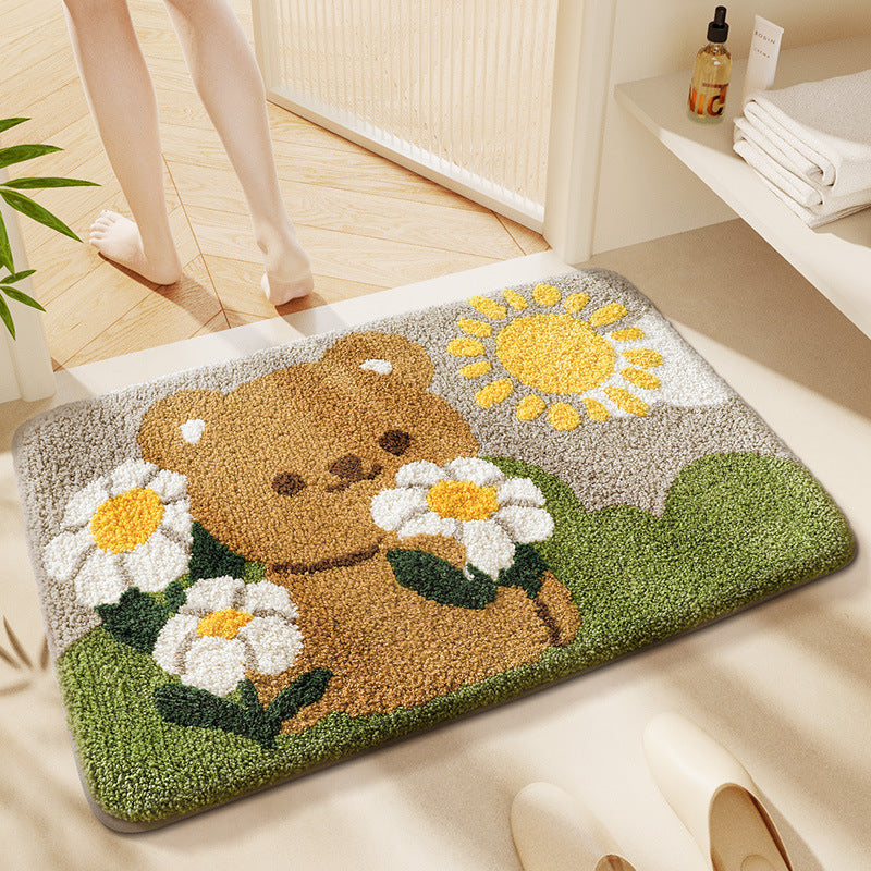 Cat-Themed Plush Bath Mat Soft Textile | Kelmera
