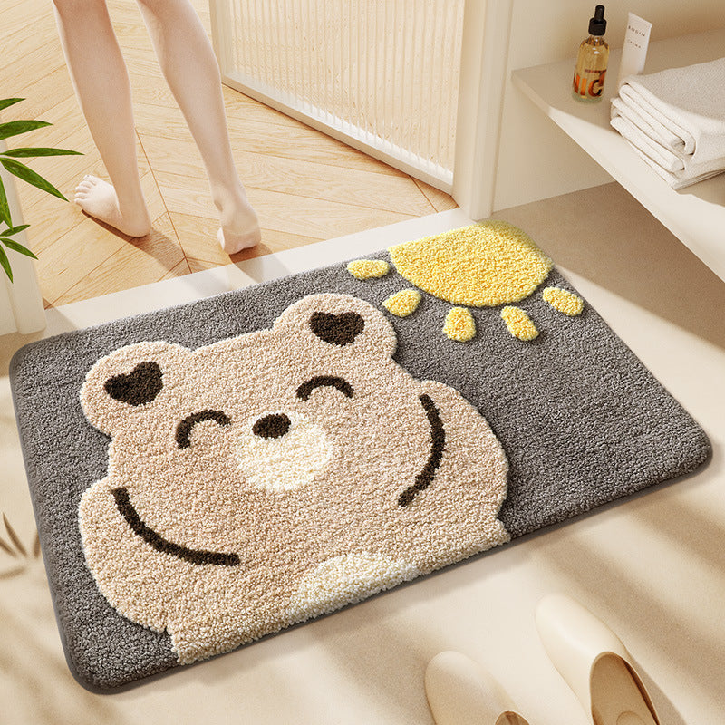 Cat-Themed Plush Bath Mat Soft Textile | Kelmera