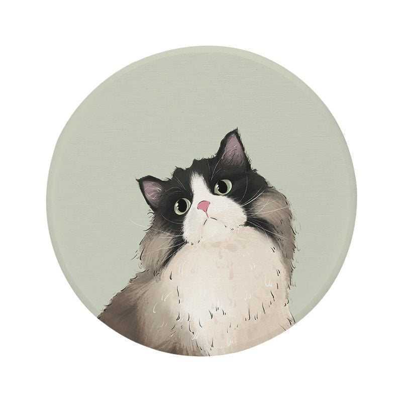 Cat-Themed Round Floor Mat | Kelmera