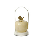 Ceramic Apple-Shaped Ambient Table Lamp with Brass Handle | Kelmera