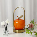 Ceramic Apple-Shaped Ambient Table Lamp with Brass Handle | Kelmera