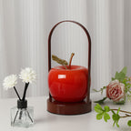 Ceramic Apple-Shaped Ambient Table Lamp with Brass Handle | Kelmera